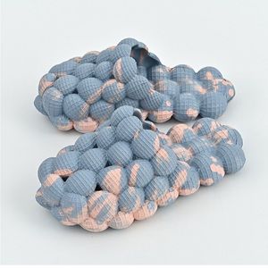 Men/Women Massage Bubble Slides Slippers in blue/pink